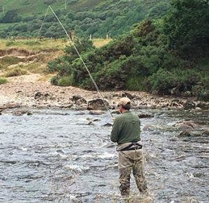 Use a high rod angle if necessary to get your fly waking properly