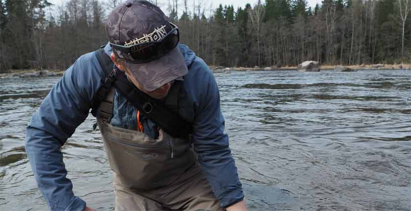 VISION KOSKI STOCKINGFOOT WADERS IN ACTION