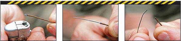 Tie a Needle Knot - Pull back a couple of inches of lead core.