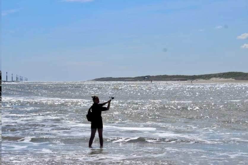 Connie Woolsey Bass Fishing - In Action