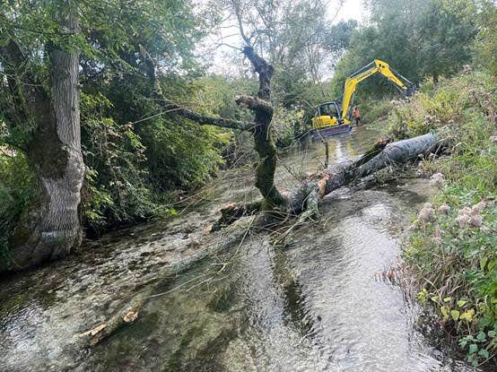 Bourne Rivulet restoration work Bourne Rivulet