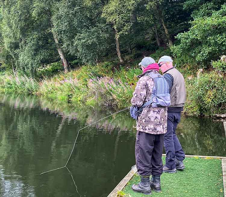 Veterans together Veterans together fishing on a pontoon